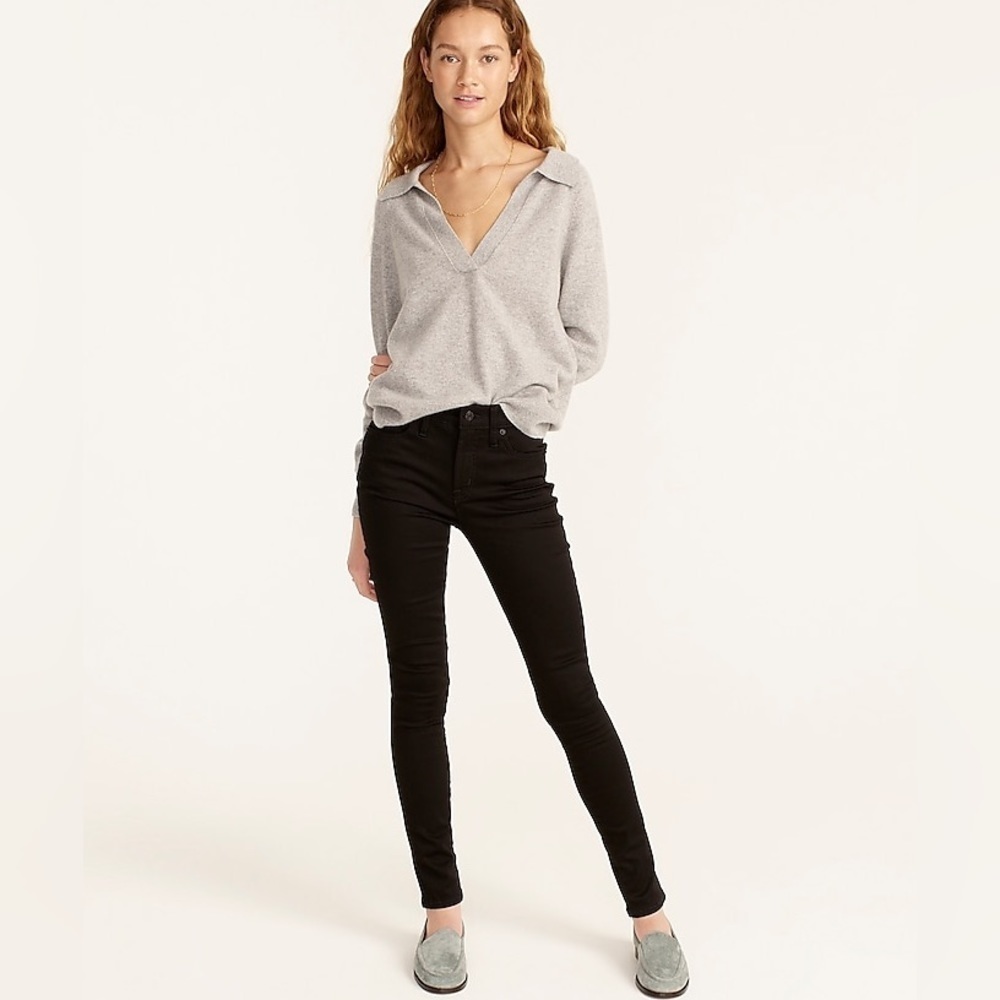J. Crew Black 9” High-Rise Toothpick Black Jeans Size 28T
